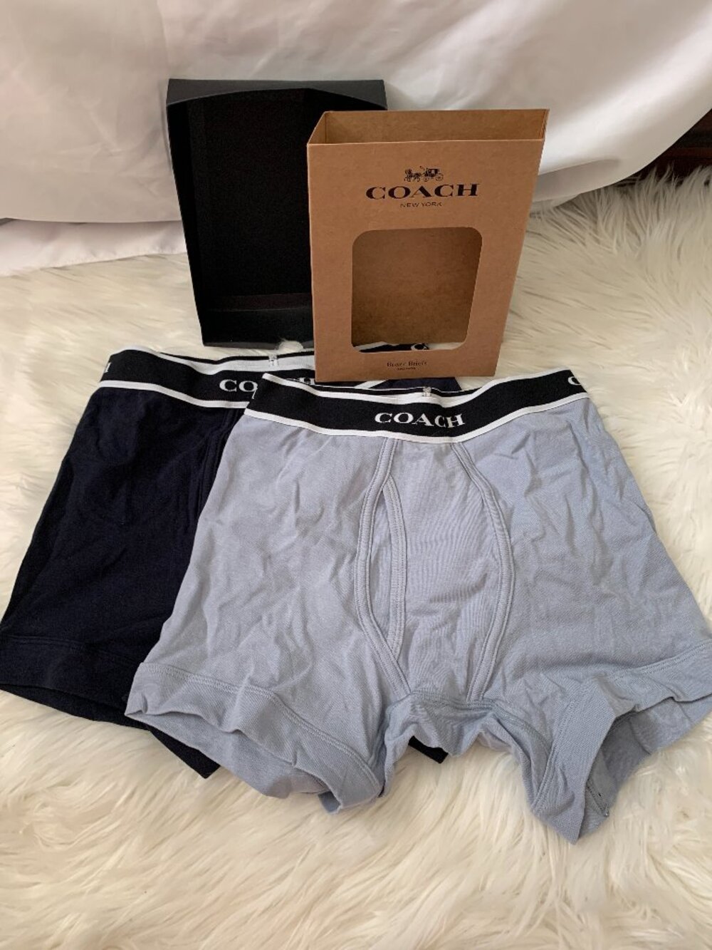 COACH Men's Boxer Briefs Set of 2 in Citadel/Sky Captain Sz XS